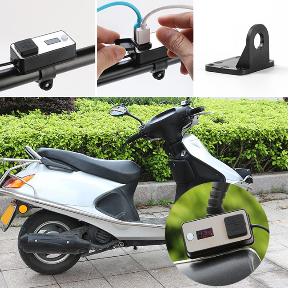 12V Motorcycle Dual USB Charger Digital Display Universal Waterproof Power Supply for Phone Tablets GPS