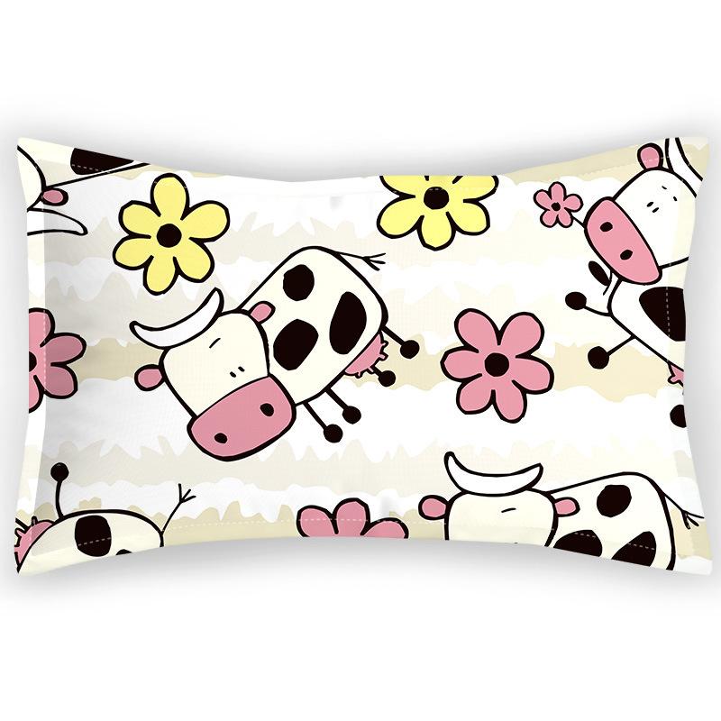 Digital Printing Pillowcase, Romantic Pastoral Satin Single Pillowcase, Summer Floral Pattern Velvet Bedding Pillowcase