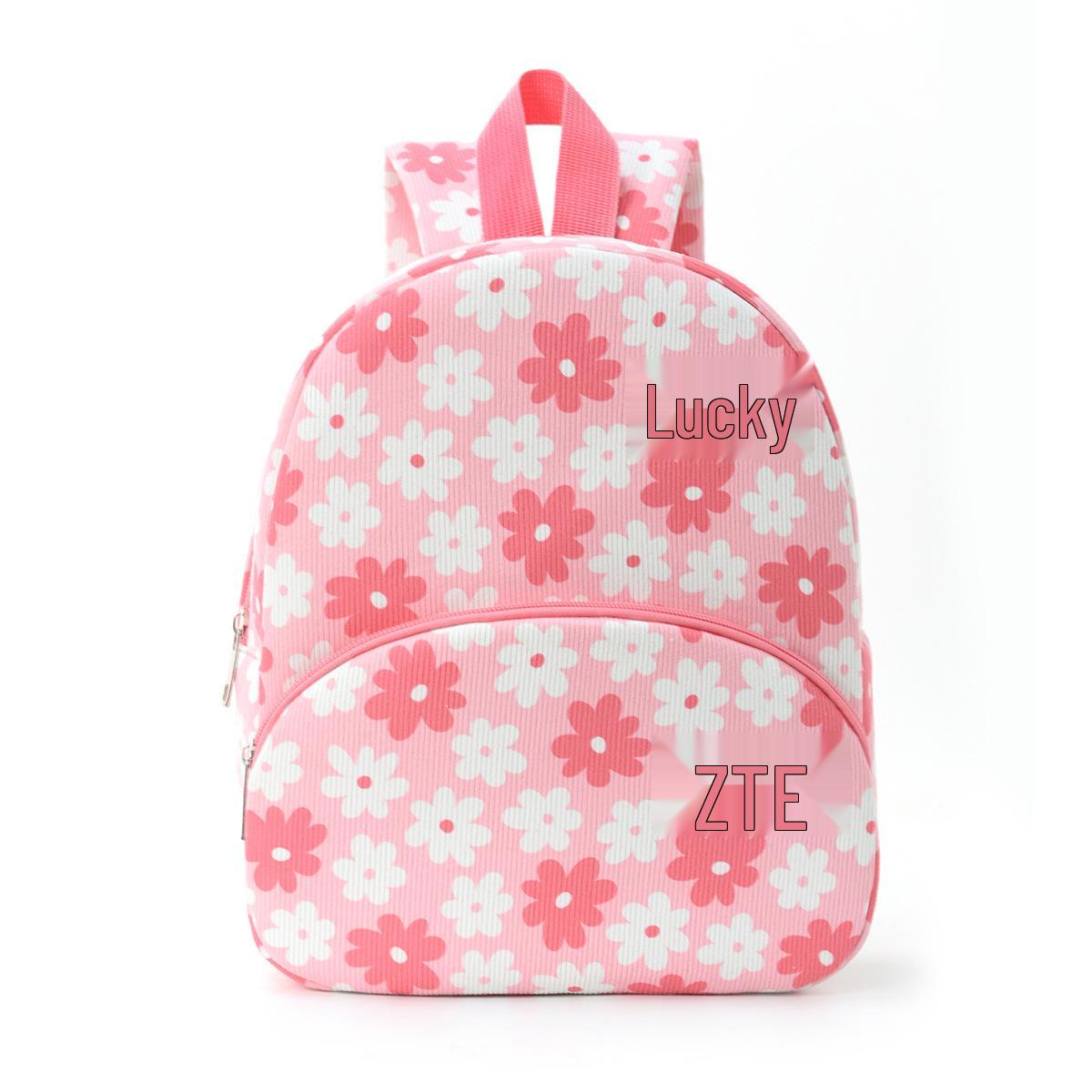 Cross-Border Cute Bear Corduroy Backpack - Fashionable Cartoon Plush Bag for Elementary School