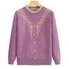 Women's Round Neck Printed Sweater Autumn Winter Rhinestone Plus Size Pullover Knitwear Loose Knit Top