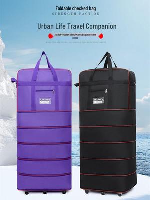 Foldable Extra-Large Wheeled Duffle Bag for Men - Aviation Checked Luggage and Backpack