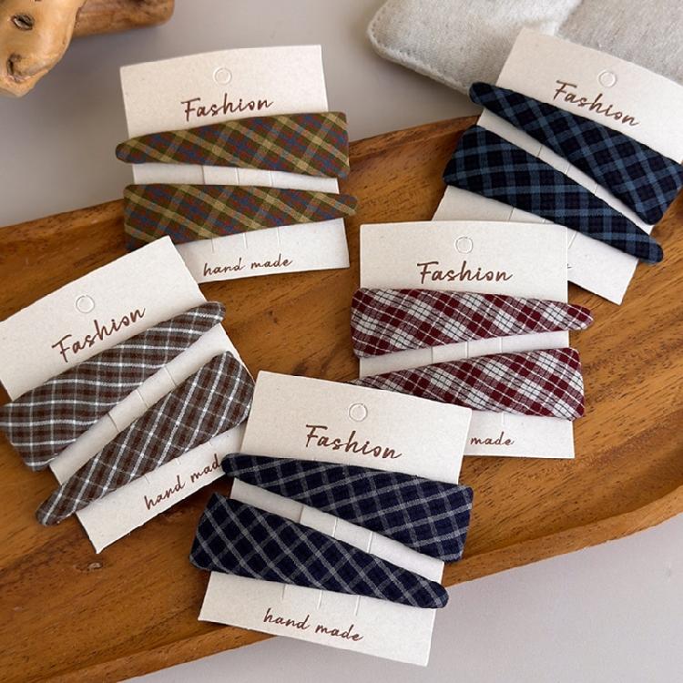 Stylish Fashionable Hair Barrettes Hair Clip Sweet Hairpin Barrette Plaids Hair Clip Christmas for Women Girl