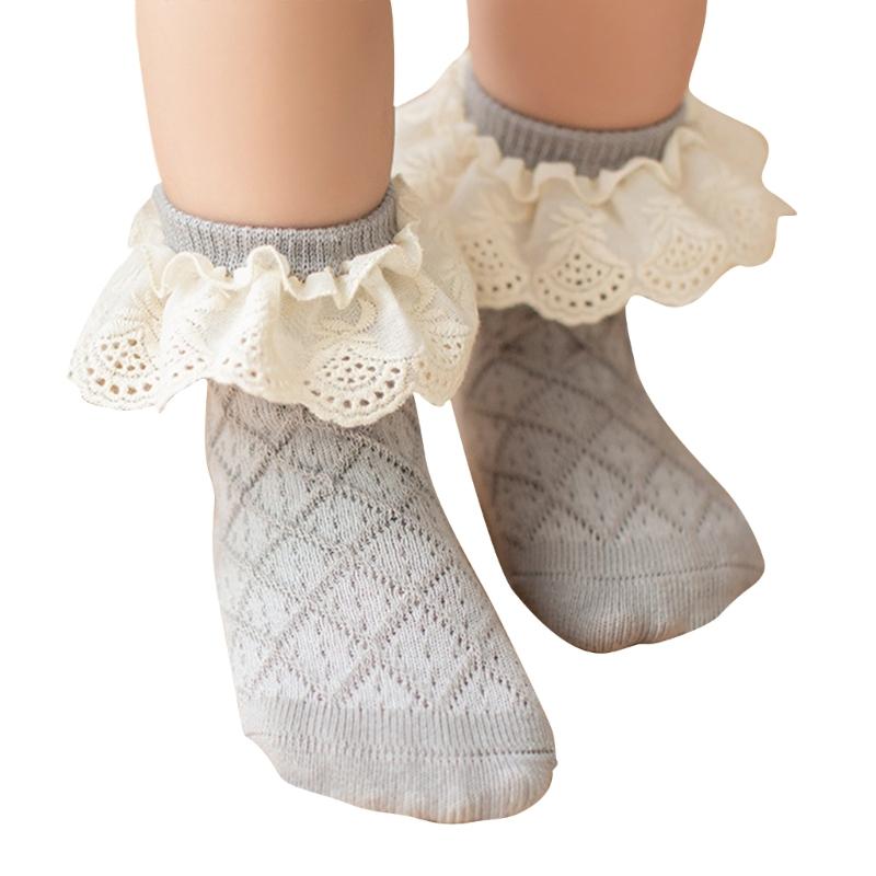 Colorful Baby Girl Sock  Baby Girls Ruffle Socks Kid Toddler Frilly Lace Ruffle Dress Cotton Socks for Spring Autumn