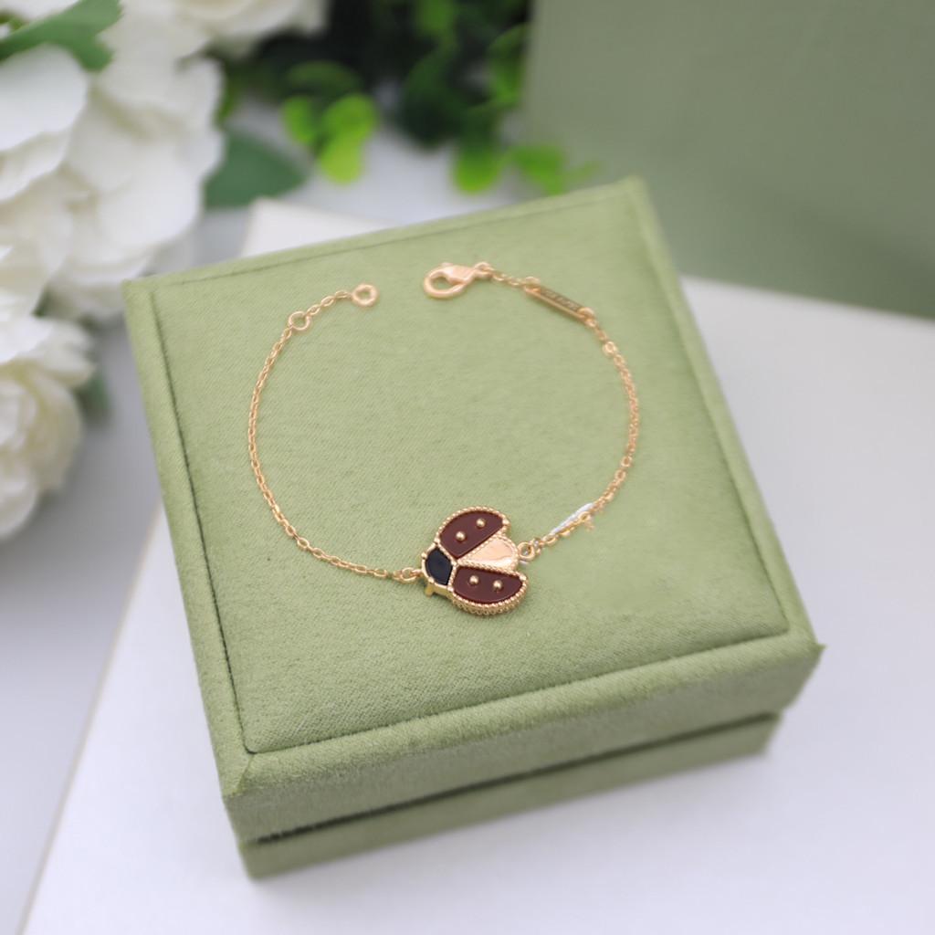 Ladybug Bracelet Four-leaf Clover Five-flower Bracelet Women's High-grade Personalized Version VCA Bracelet V Gold