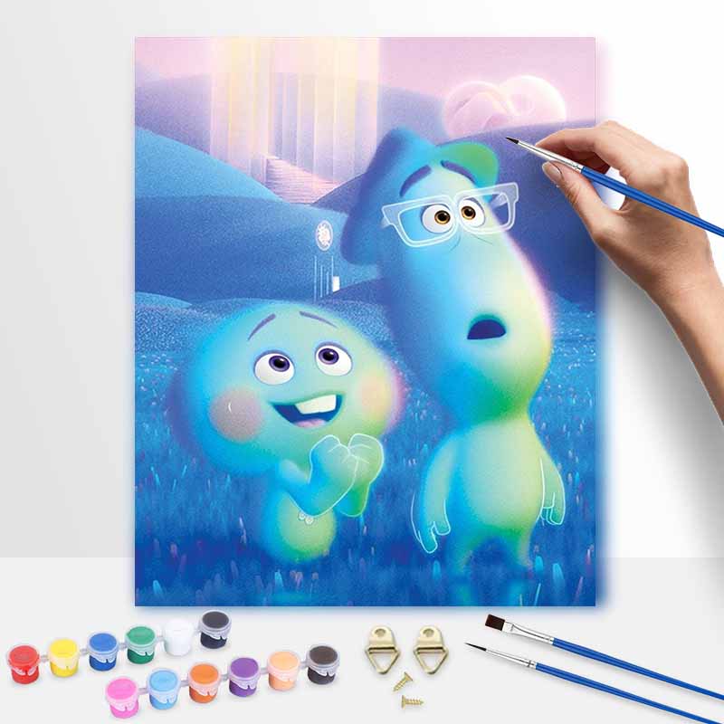 Disney Oil Painting DIY Digital Painting Soul Movie Characters Wall Art for Living Room and Entryway Decoration.