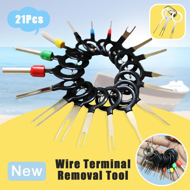 21Pcs Car Plug Terminal Removal Tool Pin Needle Retractor Pick Electrical Wire Puller Hand Tools Pin Extractor Puller Repair Kit