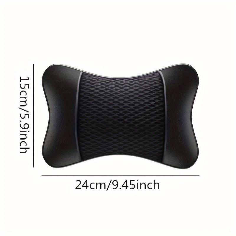 Car Neck Pillow, PU Leather & Mesh Breathable Headrest, Soft Memory Foam Cervical Support Cushion, Auto Interior Accessories