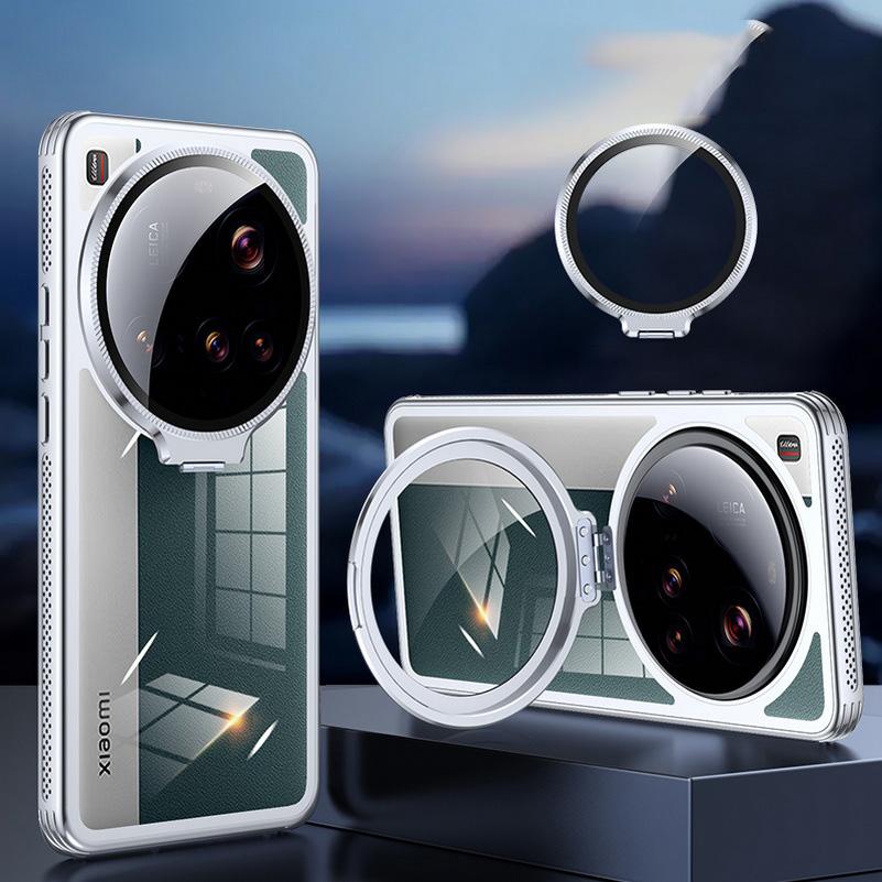 

Invisible Metal Lens Ring With Glass Protector Bracket Transparen Back Cover phone Case For Xiaomi 15 Ultra mi15 ultra Cover xiaomi 15 ultra