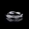 Creative Cold Wind Light Luxury High-End Ring Full Diamond Winding Intertwined Corrugated Double Row Diamond Ring