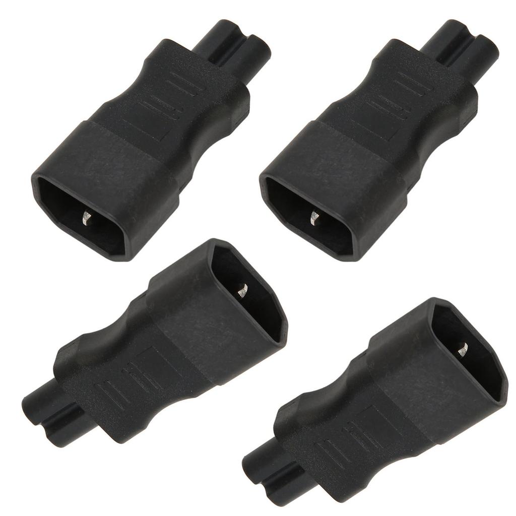 4Pcs IEC320 C14 To IEC320 C7 Power Adapter Universal Black Connector Converter Replacement for PDU Case Laptop Socket