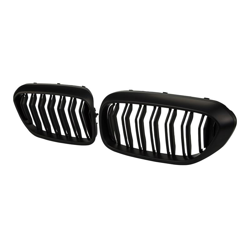 For BMW 5-series G30 Sedan/G31 Wagon 2017-2020 Pre-Facelift Matte Black Grille Car Front Hood Grill Kidney Grilles Racing Grill Dual Line