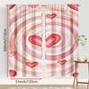 Set Of 2 Pink White Spiral Patterned Heart Shaped Curtains Romantic Style Bedroom Living Room Drawbar Pocket Curtain Polyester Ideal For Sitting