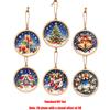 6Pcs Wooden Base DIY Christmas  Painting Kit  Art Xmas Hanging Decor  Wall Decoration