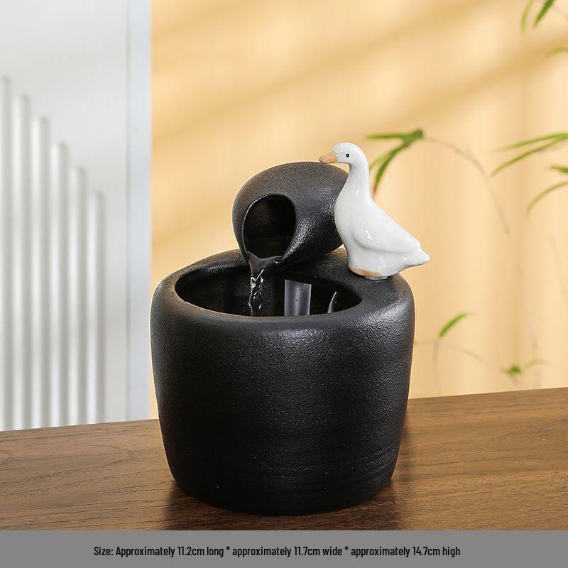 Automatic Circulating Water Ceramic Fish Tank & Cat Feeder
