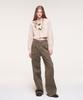 Etmont Damage Denim Pants, Khaki Brown
