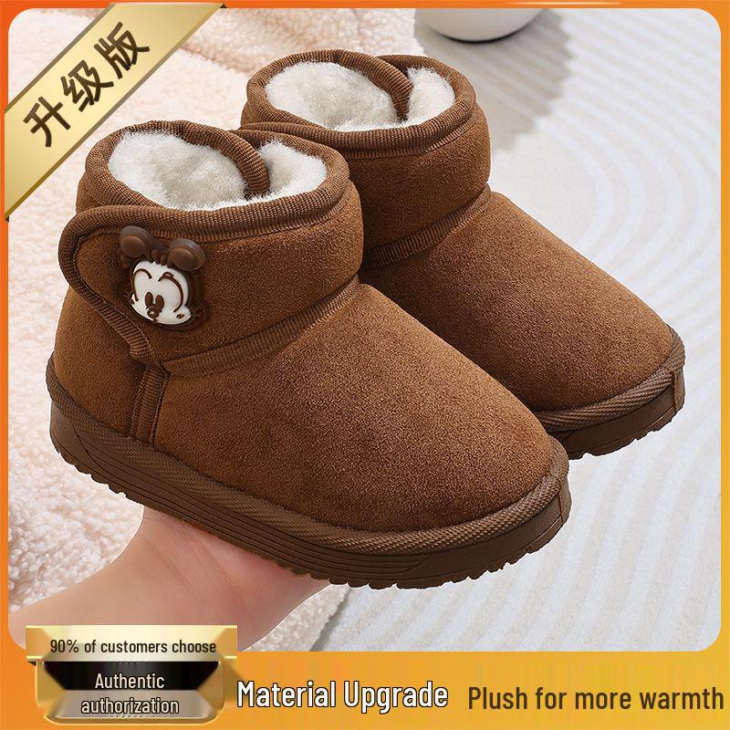 Babu Dou 2025 Winter Children's Snow Boots - Warm Velvet-Lined for Boys & Girls