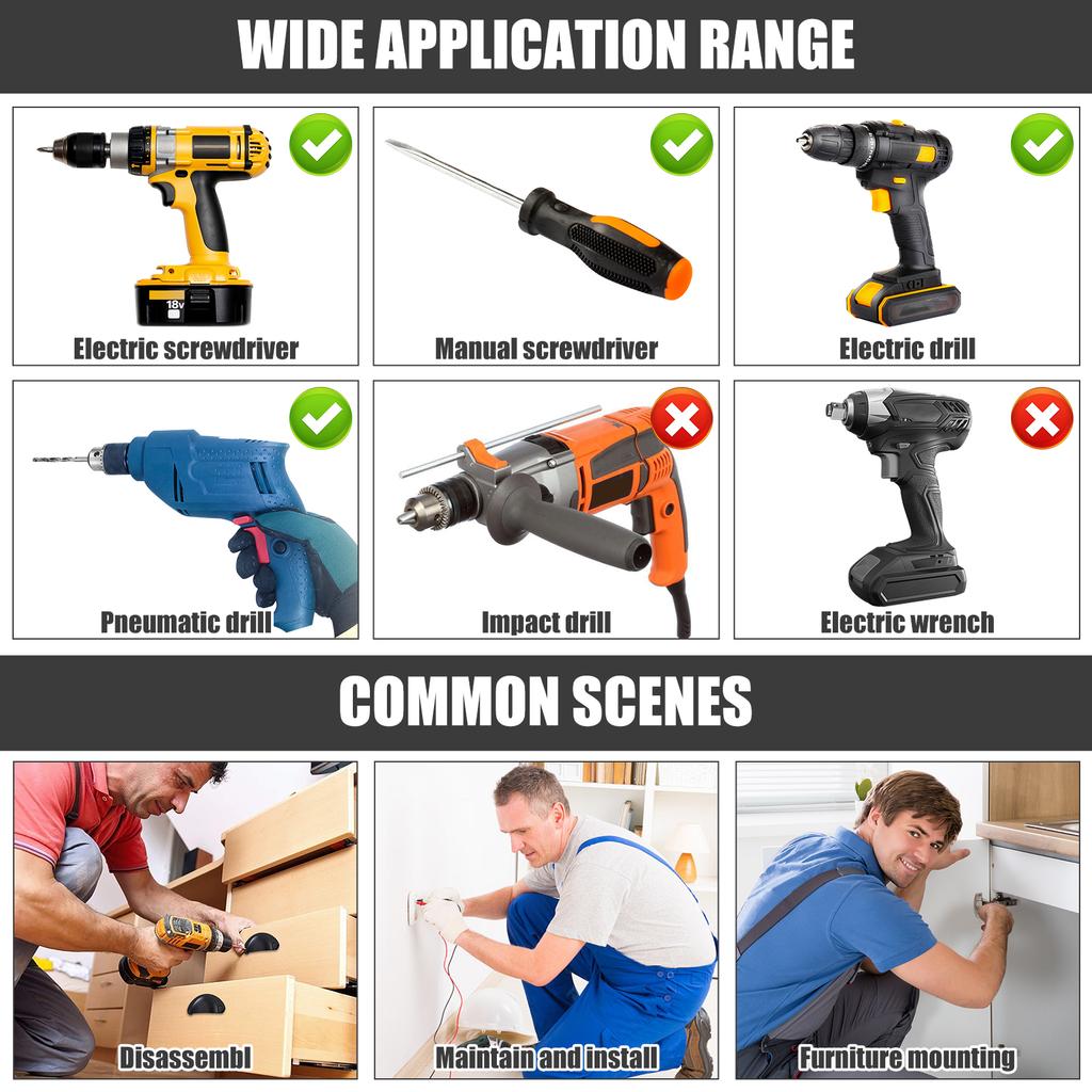 10/6pcs Hex Allen Key Bit Set S2 Steel 1/4” Hex-Shank Metric Inner Hexagon Screwdriver Bit Multiple Size for Assembling Furnitur