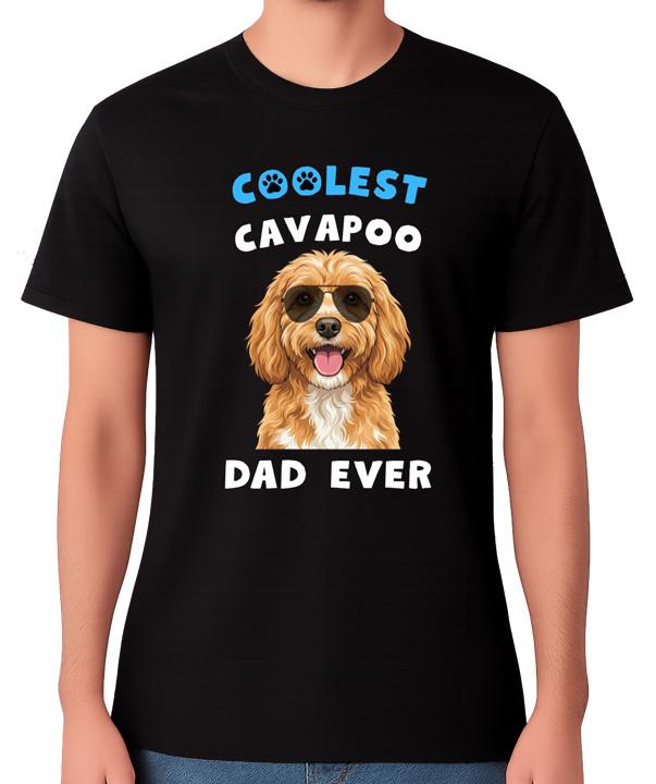 Coolest Cavapoo Dad Ever T-Shirt Dog Lover Father Gift Unisex Tee S разноцветный