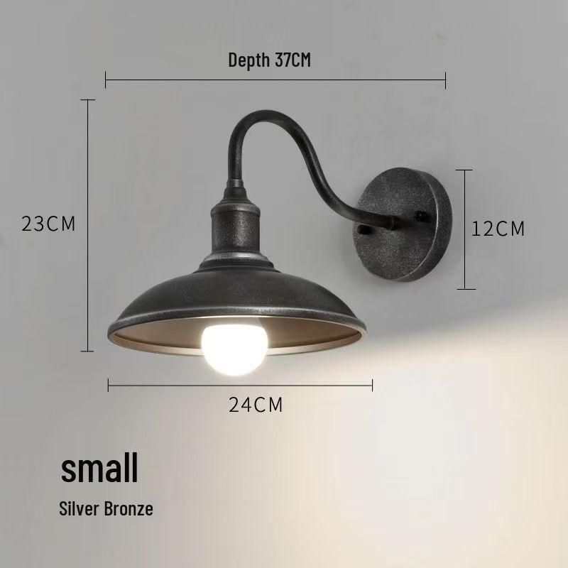 Retro American Outdoor Wall Lamp: Waterproof Lighting for Balcony, Corridor, Walkway, Garden, and Courtyard Fence.
