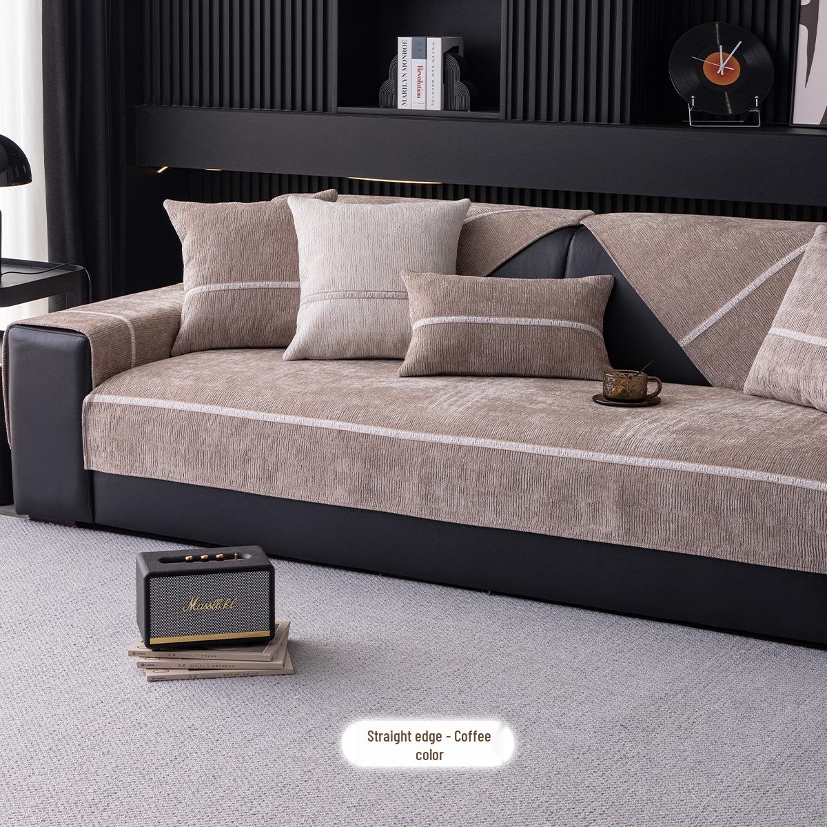 All-Season Chenille Sofa Cushion: Non-Slip, Luxurious & High-End 70x70 cm