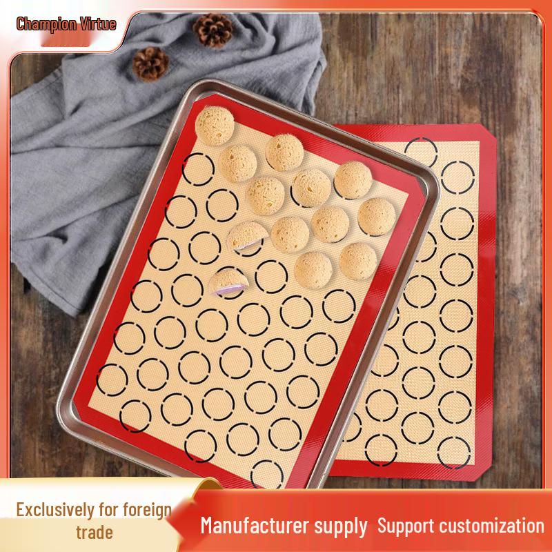 Food-Grade Non-Stick Silicone Baking Mat - Heat Resistant Kneading & Baking Mat 420*295*0.7mm (Red)
