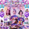 112 Stuks Cartoon Feestdecoraties, Cartoon Verjaardagsdecoraties Tafelgerei Sets, Cartoon Taarttoppers Ballonnen Achtergrond Bekers etc.. Cartoon Feestartikelen