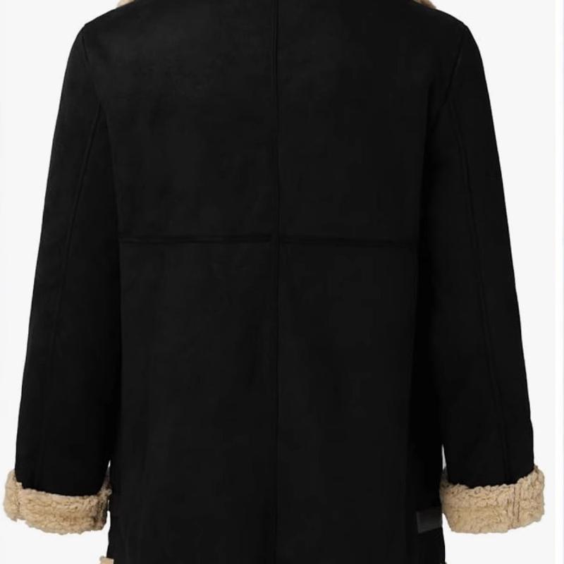 Winter Fellgefütterte Verdickte Kunstlederjacke für Herren