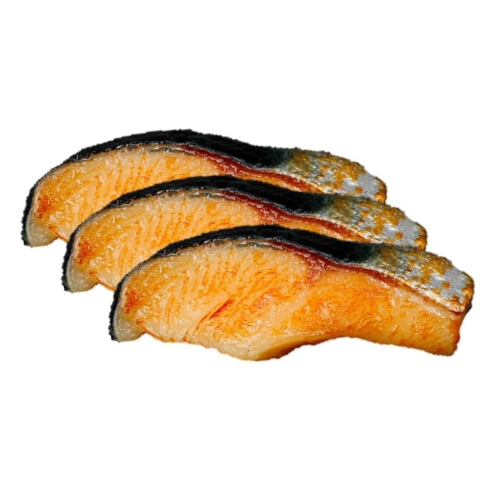 speed mao delicious-looking salmon grilled fish food sample model set 3