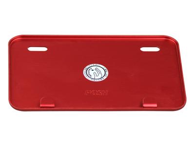 POSH 500190-02-10 Motorcycle Aluminum License Plate S Size for 125cc or Less (Square) Red