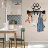 Metal Key Holder Wall Mount with Hooks, Personalized Farmhouse Entryway Organizer for Dog Leash, Rustic Home Decor Gift