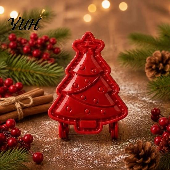 Holiday Pie Molds Christmas Hand Press Mold, Plastic Pastry Dough Party Food Prep Neatly Cut Cookie Cutters for DIY Treats Baking Gifts Enthusiasts