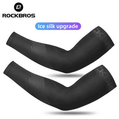 Durable And Safe Rockbros Ice Fabric Running Camping Arm Warmers Basketball Sleeve Running Arm Sleeve Cycling Sleeves Summer Sports Safety Gear