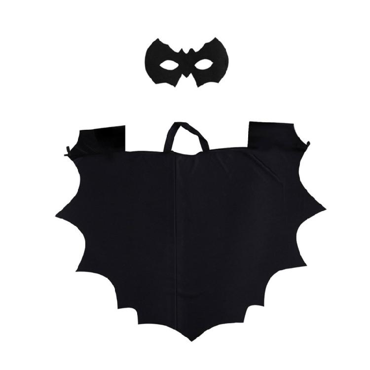 Halloween Cosplay Costume Set Bat Costume Halloween Vampires Costumes Accessories Black Bat Wing Cloak Cape with Mask