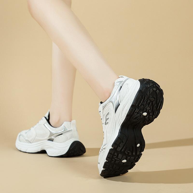 Retro dad shoes women's 2025 autumn new thick-soled mesh breathable casual shoes show small feet and increase height sports shoes