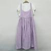 Johnature Japanese Versatile Suspender Dresses For Women Summer High Waist Strap Layered Mori Japanese Dresses