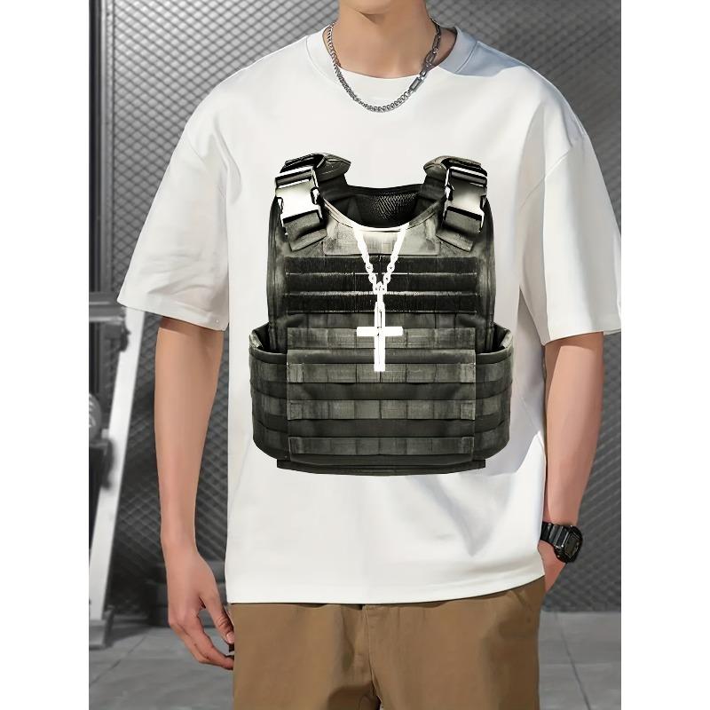 

Европейские размеры Мужская летняя новая ретро-печать тренд повседневный уличный стиль футболка местный склад доставка подарок на День святого Валентина мужской S белый