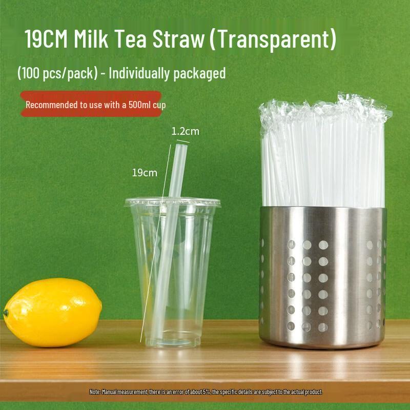 ZISIZ Disposable Thick Pearl Milk Tea Straws