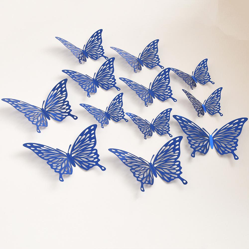 Schwarze 3D-Schmetterlings-Wandaufkleber für Wohnzimmer, Feiertags- oder Hochzeitsdekoration.