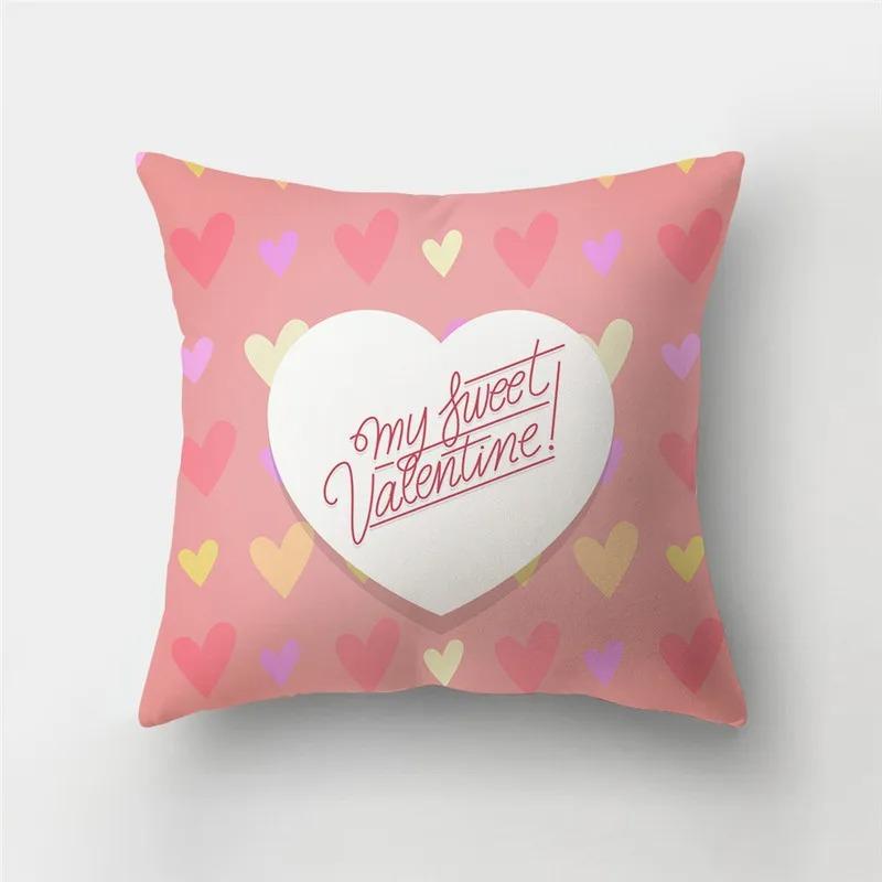Valentine's Day Love Pattern Decorative Pillowcase Living Room Office Ornaments Home Pillowcase