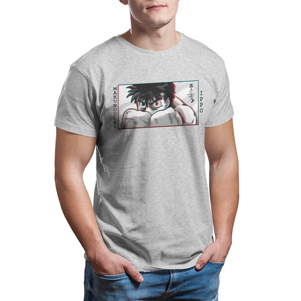 Novelty Makunouchi Ippo T-Shirt Men Round Neck 100% Cotton T Shirts Hajime No Ippo Anime Short Sleeve Tees Unique Clothes