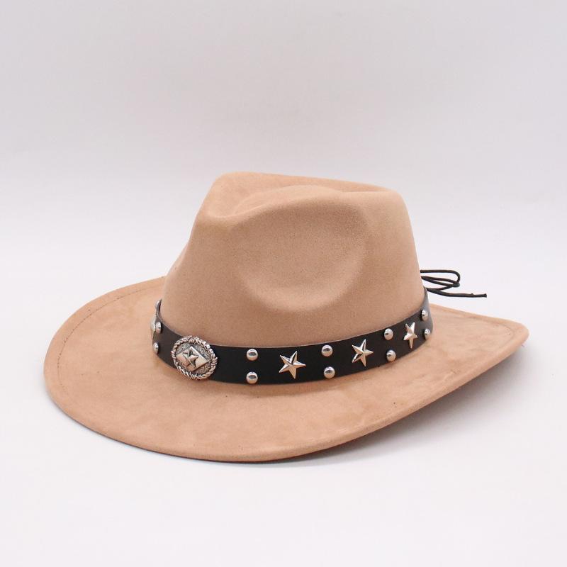 Western cowboy felt hat European and American jazz hat top hat curved brim jazz hat vacation outdoor hat