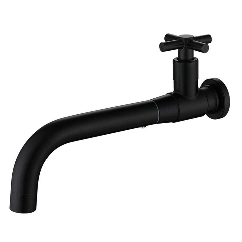 304 Stainless Steel Wall Mount Faucet with Round Spout for Outdoor Tap