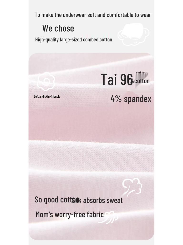 Girls' Pure Cotton Antibacterial Triangle Briefs - No Pinch Comfort for Babies & Older Children (Autumn/Winter)