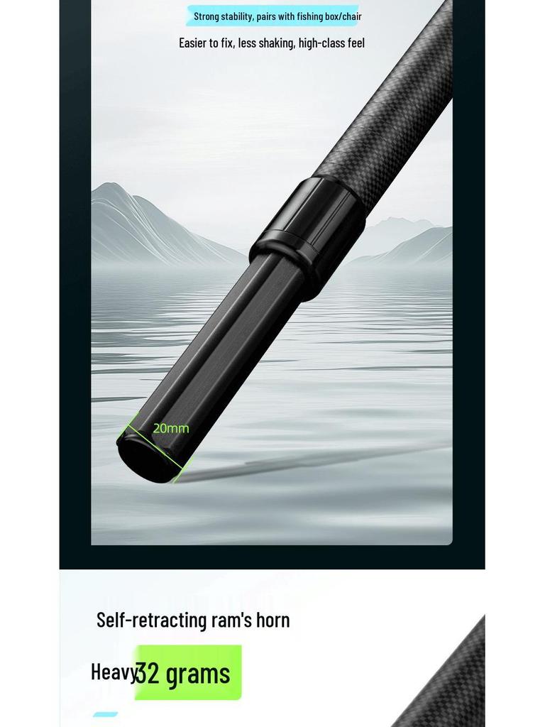 Ultra-Light Carbon Fiber Rod Holder with Ground Stake for Fishing Box