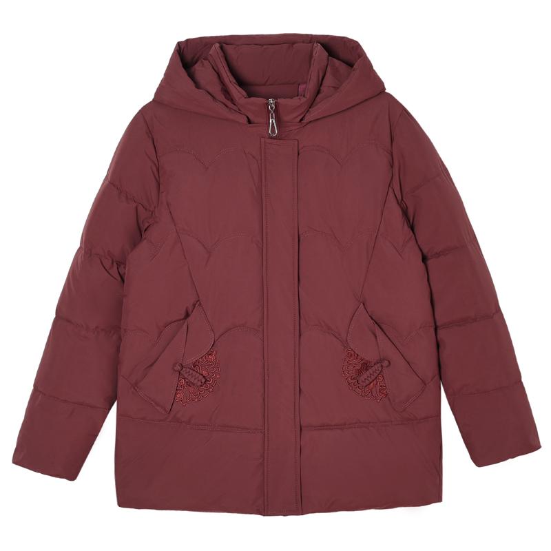 Mărimi Mari XL-5XL Jachete de Iarnă pentru Femei de Vârstă Mijlocie cu Glugă Elegante Largi Groase Călduroase Parkas cu Broderie Paltoane de Damă