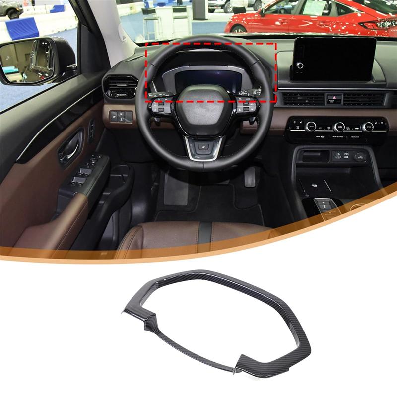 A03E-Dashboard Meter Panel Frame Trim For Honda Pilot  2024 Accessories ABS Carbon Fiber Carbon Fiber Pattern