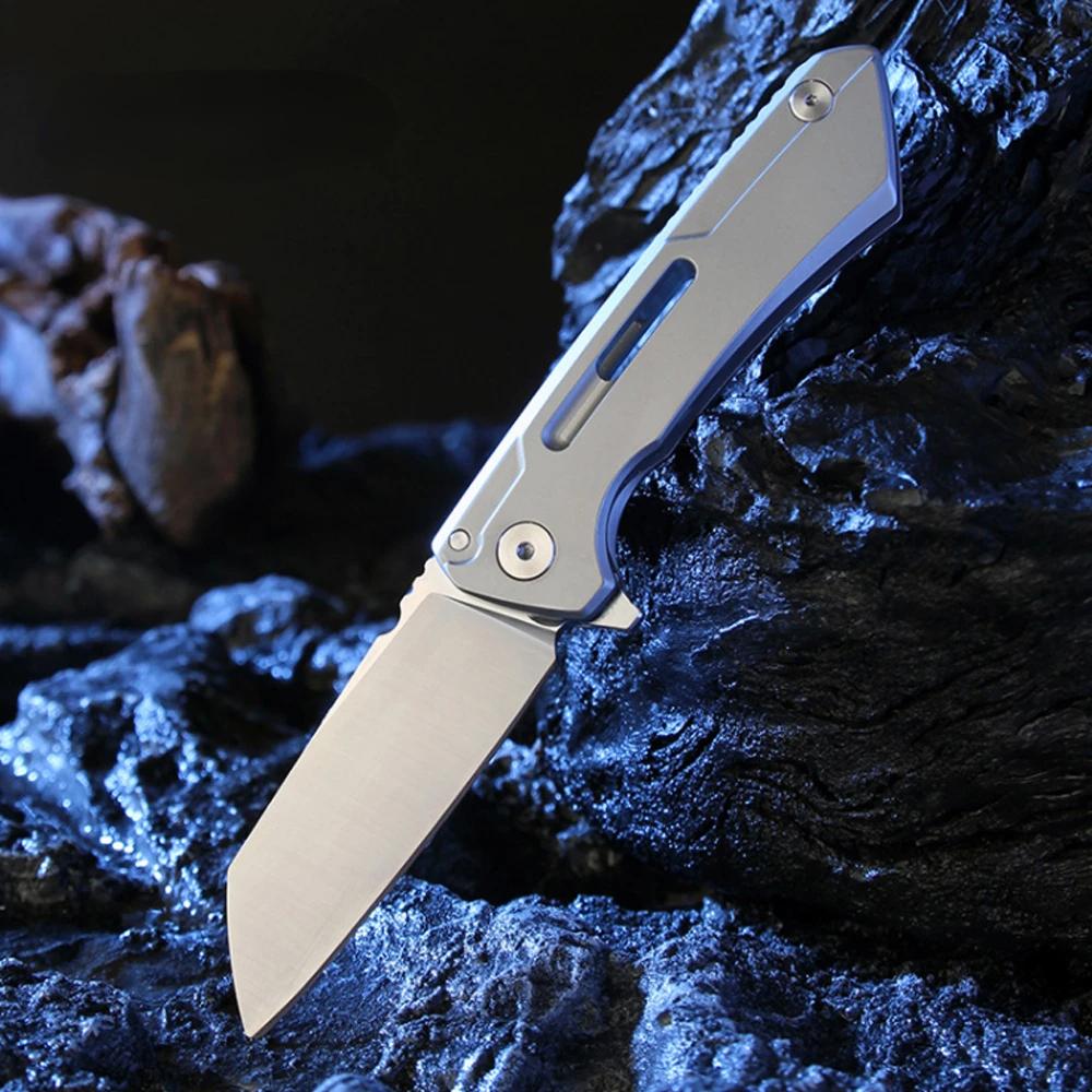 D2 High Quality All Steel Bearing Folding Knives  Drop Point Blade Outdoor Camping Hunting Utility EDC Knife Multi-Tool Gift Box