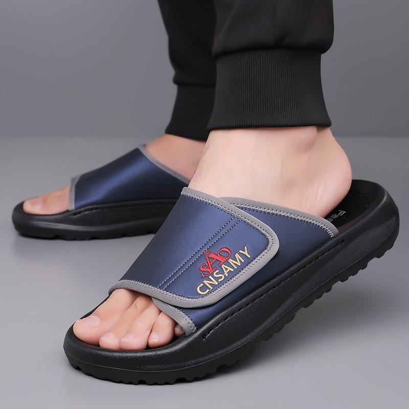 Fashion Men's New Summer Slippers Casual Beach Shoes Non-slip Soft Soles Lightweight Hand-stitched Comfortable Outdoor Slippers for Man