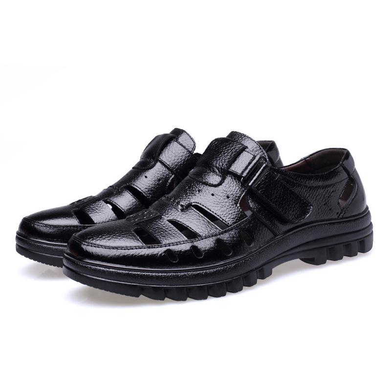 Genuine Leather Sandals Men Summer Shoes Non-slip Men's Sandals Soft Casual Brand Footwear ZHK289