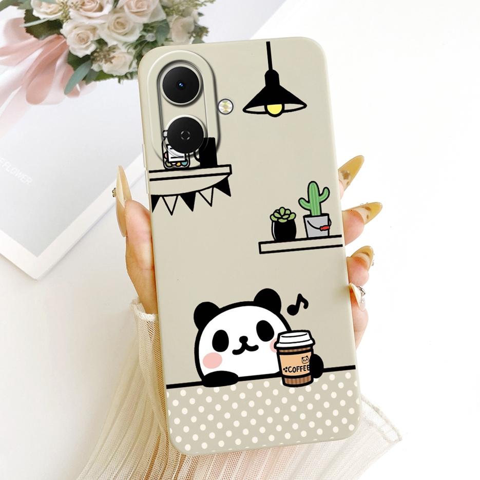 Für Tecno Spark Go 2 Hülle KM4 Niedlicher Hund Panda Cartoon Hülle Weiches TPU Mattes Handyhülle Für Tecno Pop 10 Pop10 Spark Go 2 Go2 Schale